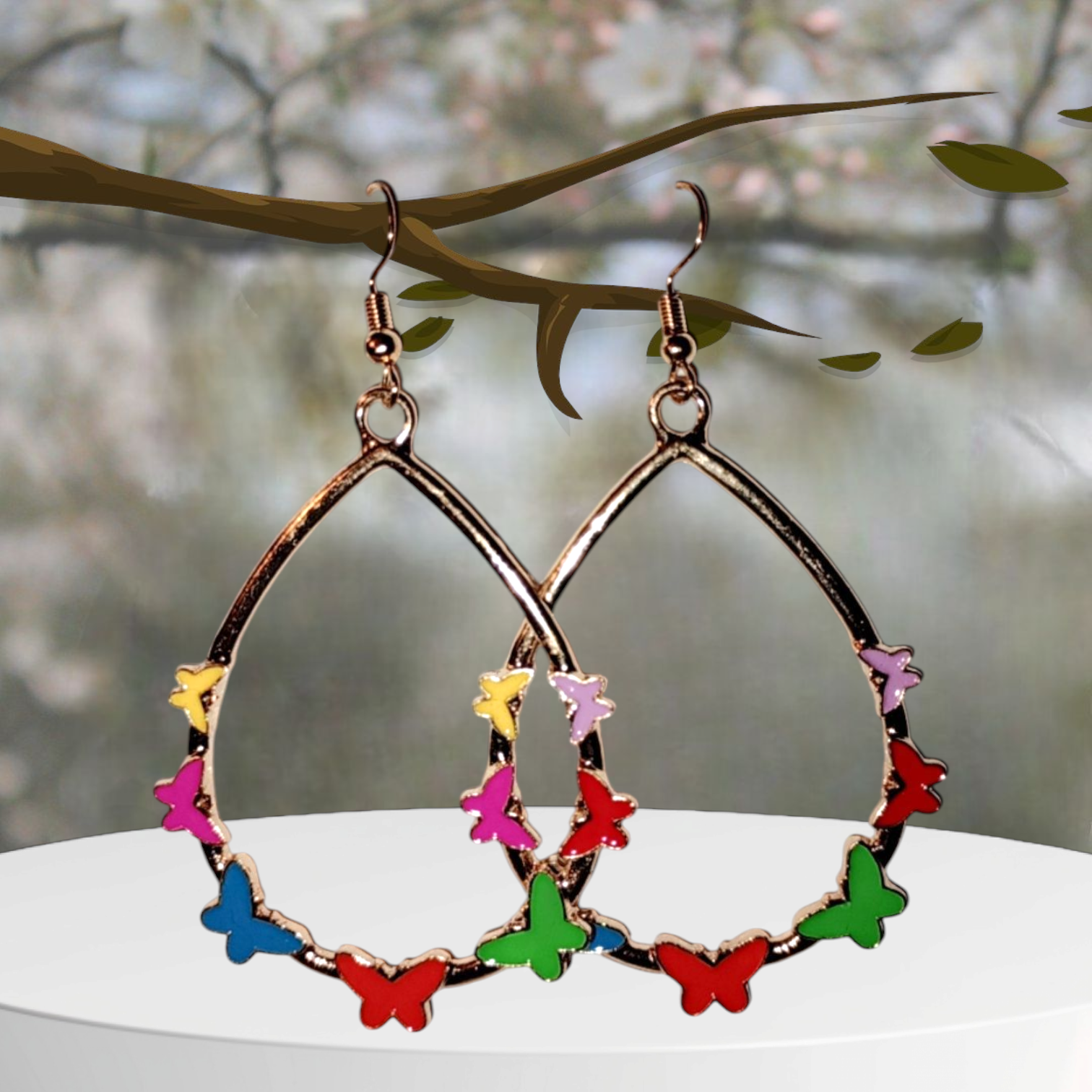 Multiple Colored Butterfly Earrings