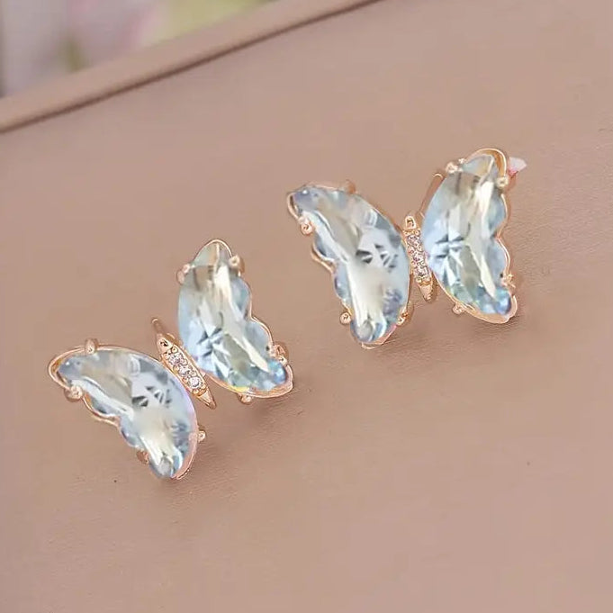 White Butterfly Earrings